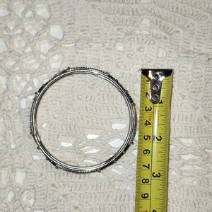 Boho Elegant Silver Toned Bangle Bracelet